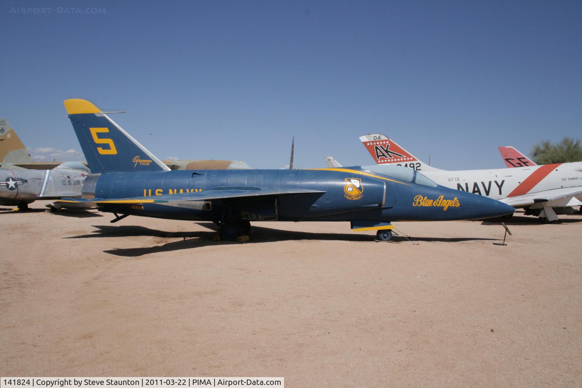 141824, Grumman F11F-1 Tiger C/N 141, Taken at Pima Air and Space Museum, in March 2011 whilst on an Aeroprint Aviation tour