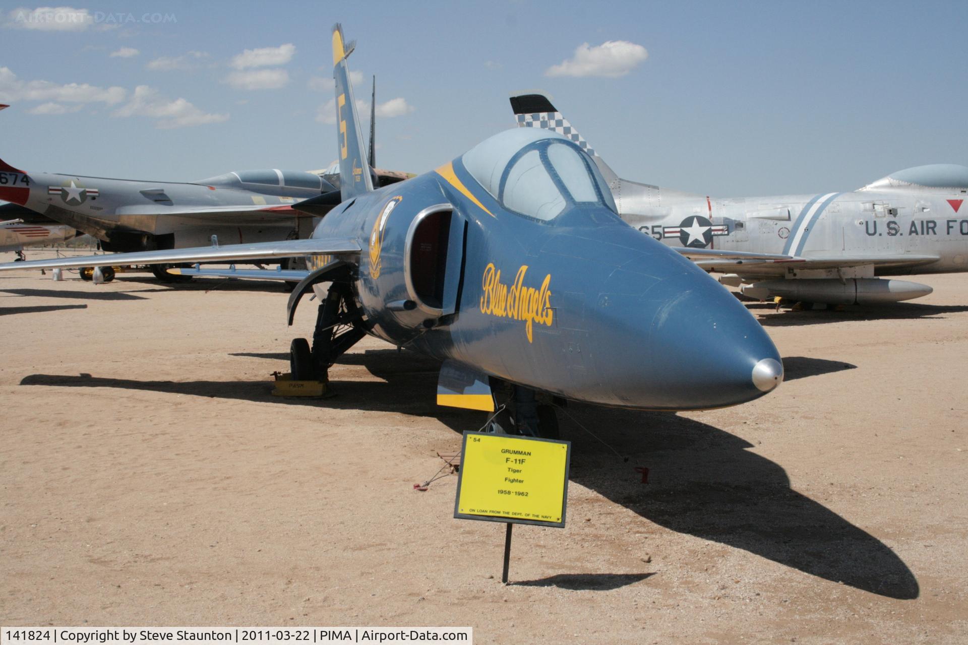 141824, Grumman F11F-1 Tiger C/N 141, Taken at Pima Air and Space Museum, in March 2011 whilst on an Aeroprint Aviation tour