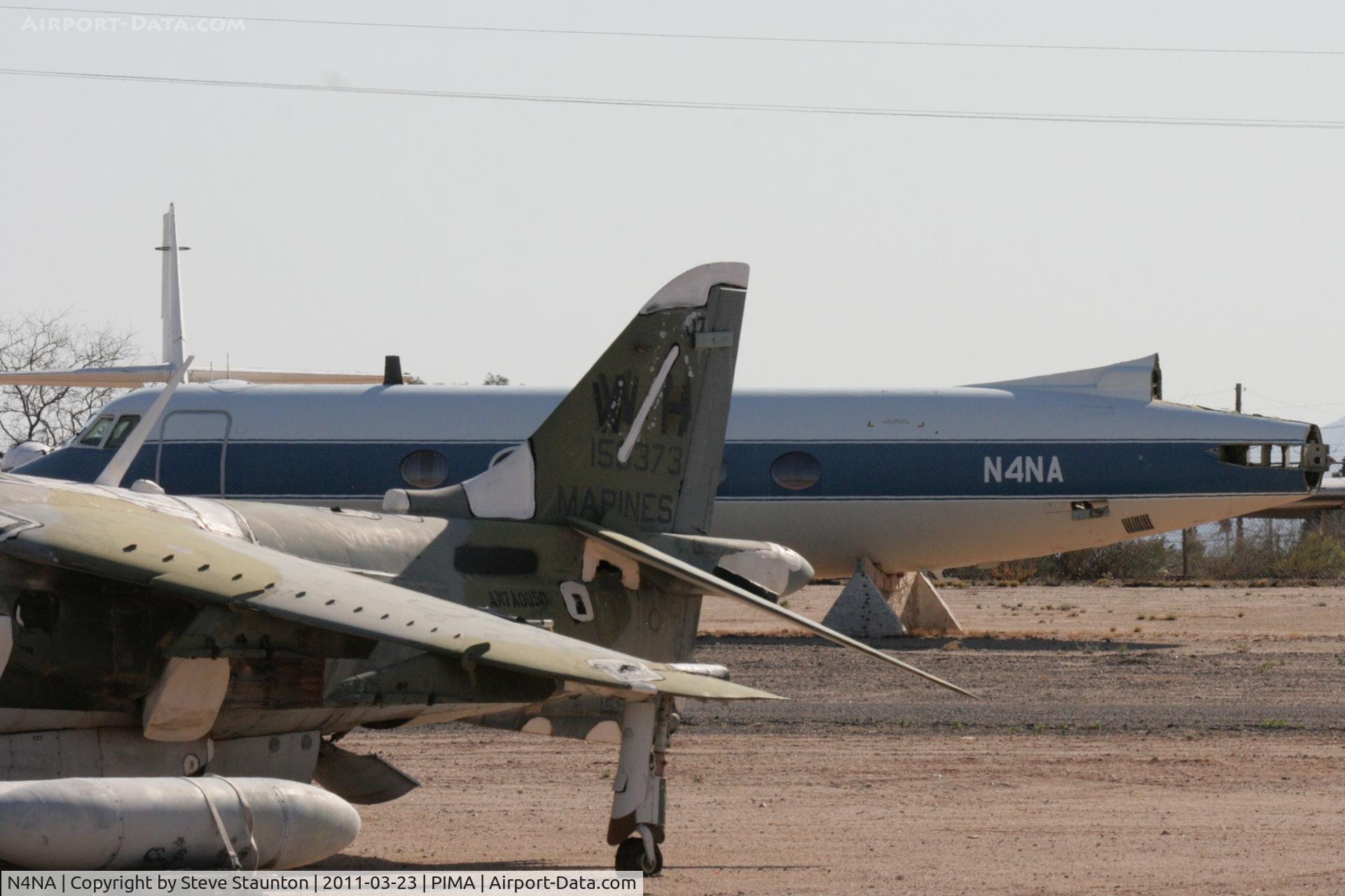 N4NA, 1965 Grumman G-159 Gulfstream 1 C/N 151, Taken at Pima Air and Space Museum, in March 2011 whilst on an Aeroprint Aviation tour - located in the storage area