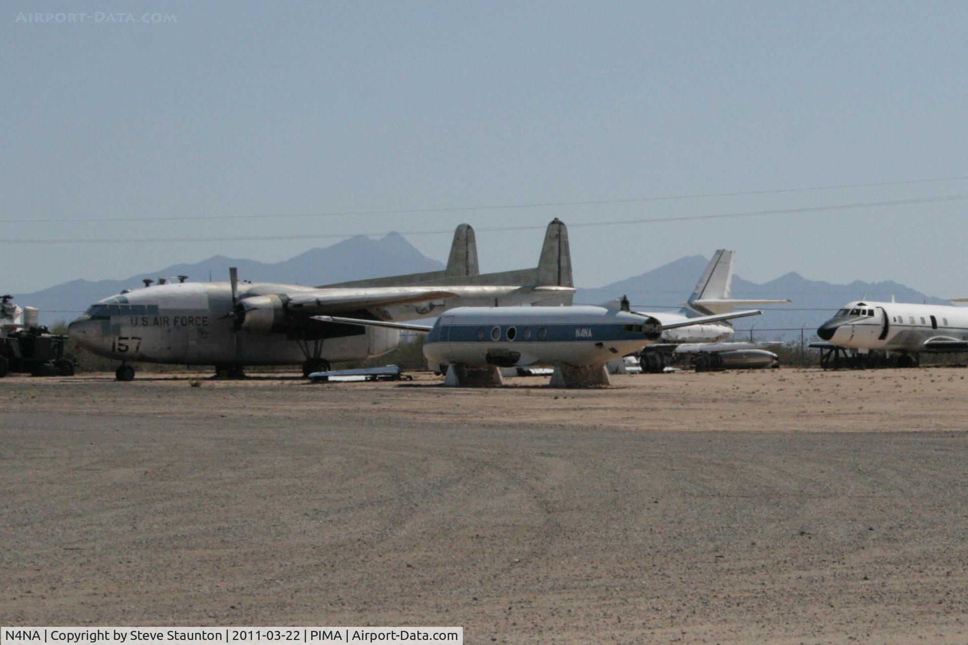 N4NA, 1965 Grumman G-159 Gulfstream 1 C/N 151, Taken at Pima Air and Space Museum, in March 2011 whilst on an Aeroprint Aviation tour - located in the storage area