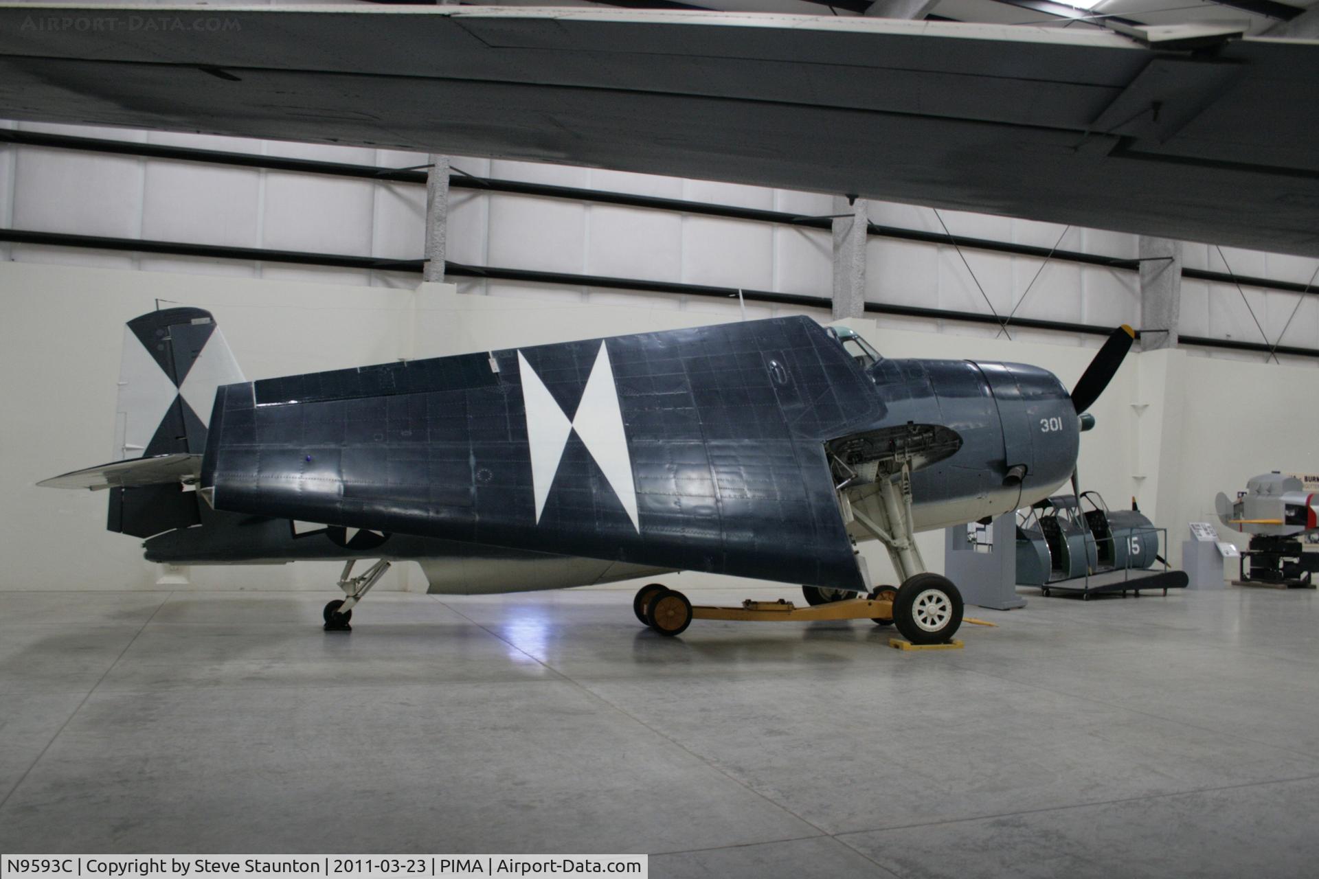 N9593C, Grumman TBM-3 Avenger C/N 69472/2211, Taken at Pima Air and Space Museum, in March 2011 whilst on an Aeroprint Aviation tour