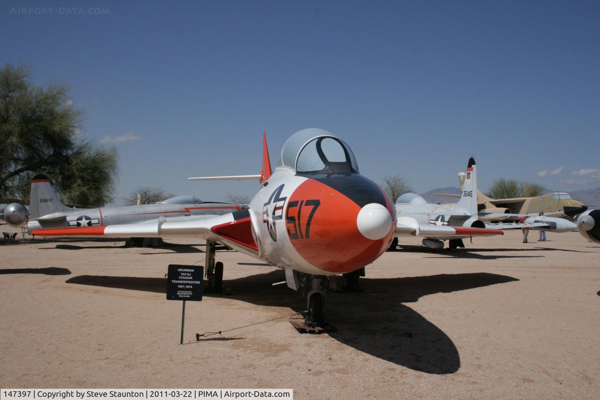 147397, 1962 Grumman TF-9J Cougar C/N 367, Taken at Pima Air and Space Museum, in March 2011 whilst on an Aeroprint Aviation tour
