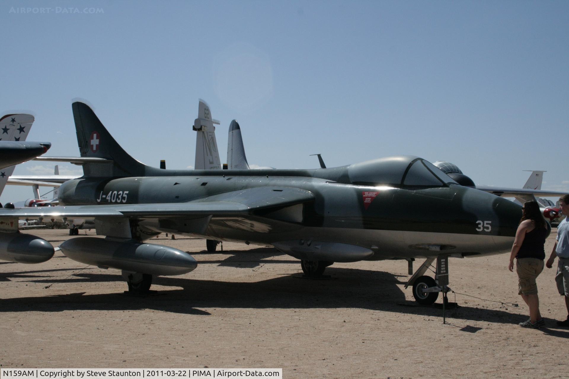 N159AM, Hawker Hunter F.58 C/N 41H-697402, Taken at Pima Air and Space Museum, in March 2011 whilst on an Aeroprint Aviation tour