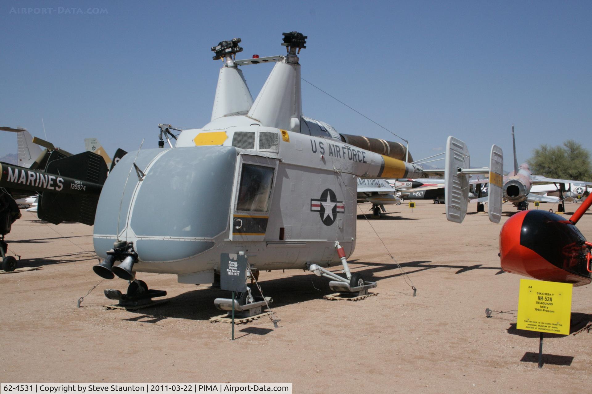 62-4531, 1962 Kaman HH-43F Huskie C/N 157, Taken at Pima Air and Space Museum, in March 2011 whilst on an Aeroprint Aviation tour