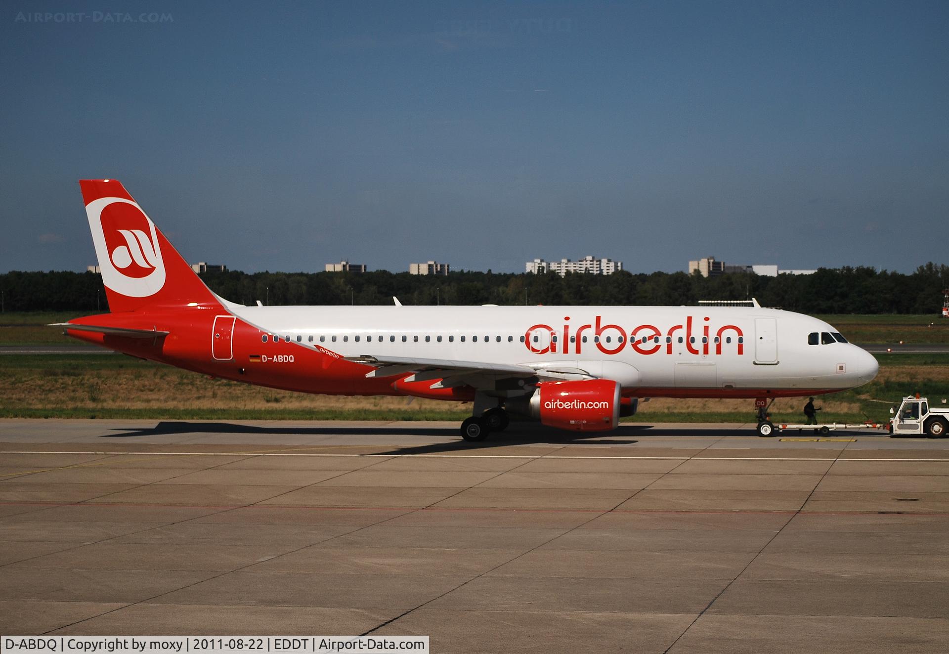 D-ABDQ, 2007 Airbus A320-214 C/N 3121, Airbus A320-213 just after push back from stand at Berlin-Tegel.