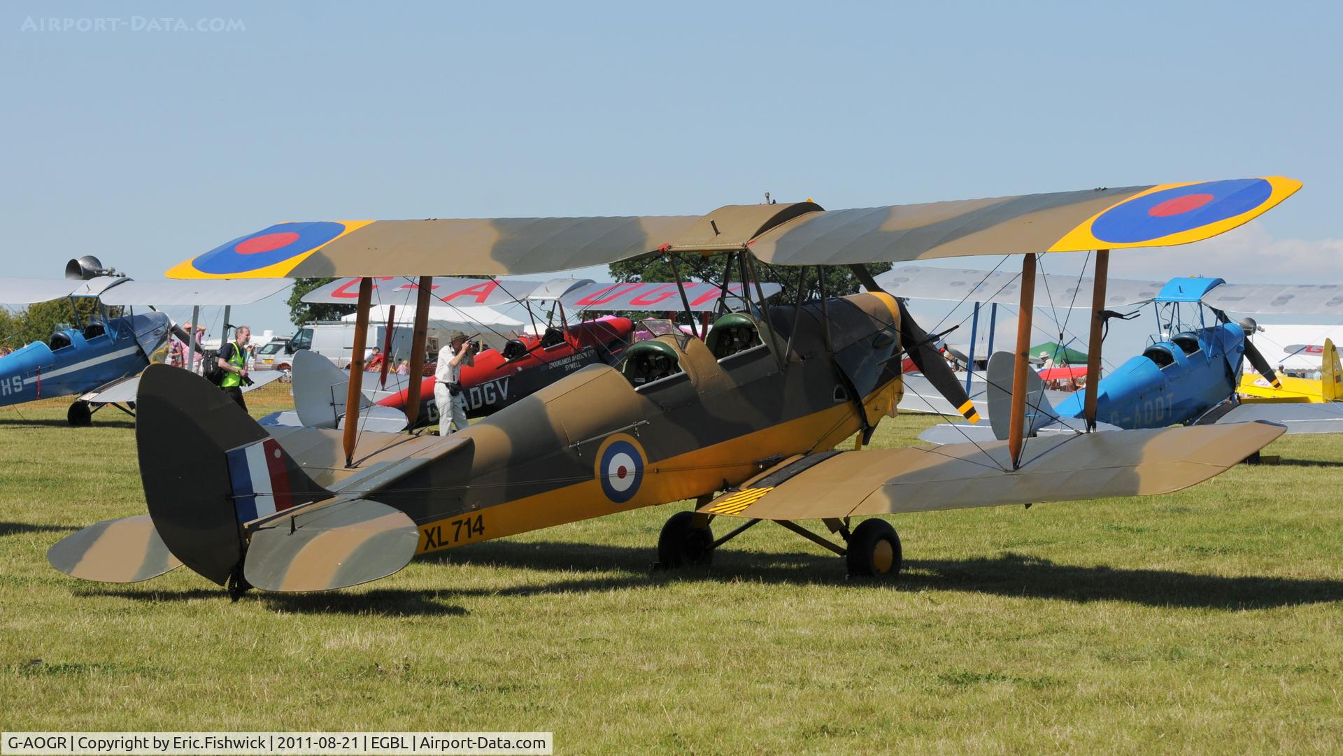 G-AOGR, 1942 De Havilland DH-82A Tiger Moth II C/N 84566, 2. The de Havilland Moth Club International Moth Rally, celebrating the 80th anniversary of the DH82 Tiger Moth. Held at Belvoir Castle. A most enjoyable day.