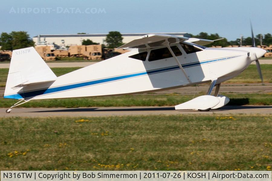 N316TW, 2006 Wittman W-10 Tailwind C/N 1206JR, Departing Airventure 2011.