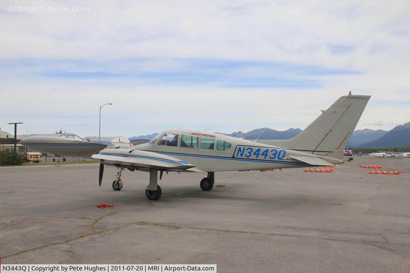 N3443Q, 1966 Cessna 320E Executive Skyknight C/N 320E0043, N3443Q Cessna 320 at Merrill Field Anchorage AK.  Why are 310/320 so difficult to get good shots of at ground level??