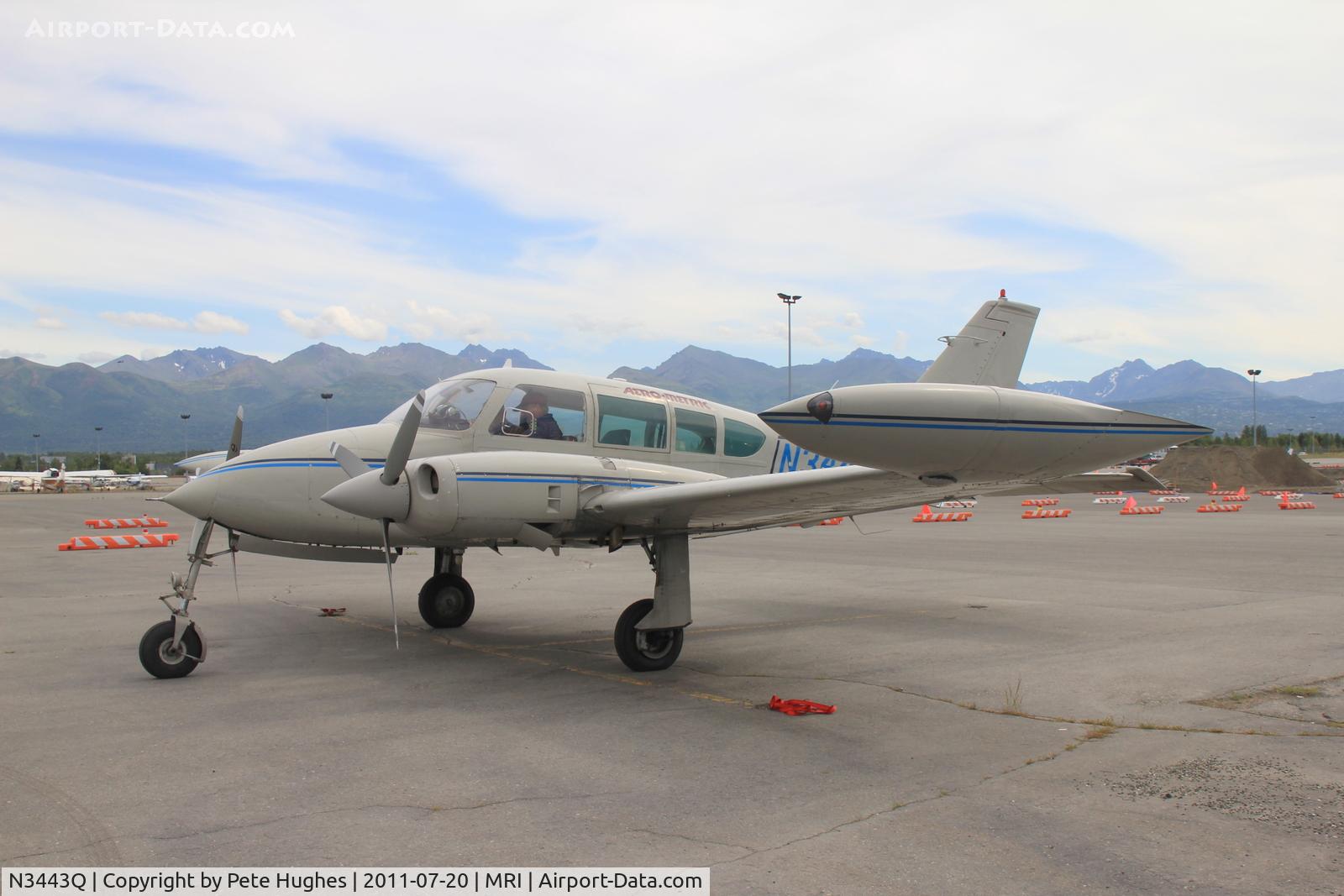 N3443Q, 1966 Cessna 320E Executive Skyknight C/N 320E0043, N3443Q Cessna 320 at Merrill Field Anchorage AK.  Why are 310/320 so difficult to get good shots of at ground level??