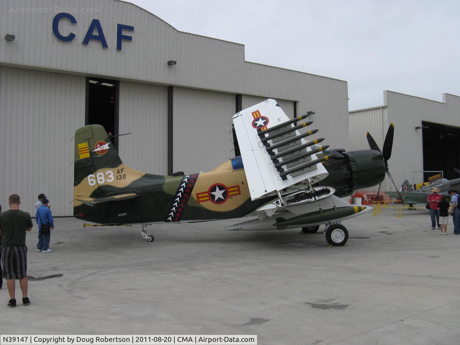 N39147, Douglas AD-5 (A-1E) Skyraider C/N 9540, 1952 Douglas AD-5 (A-1E) SKYRAIDER. Wright R3350-26W 2,700 Hp. Stunningly restored two seat version.