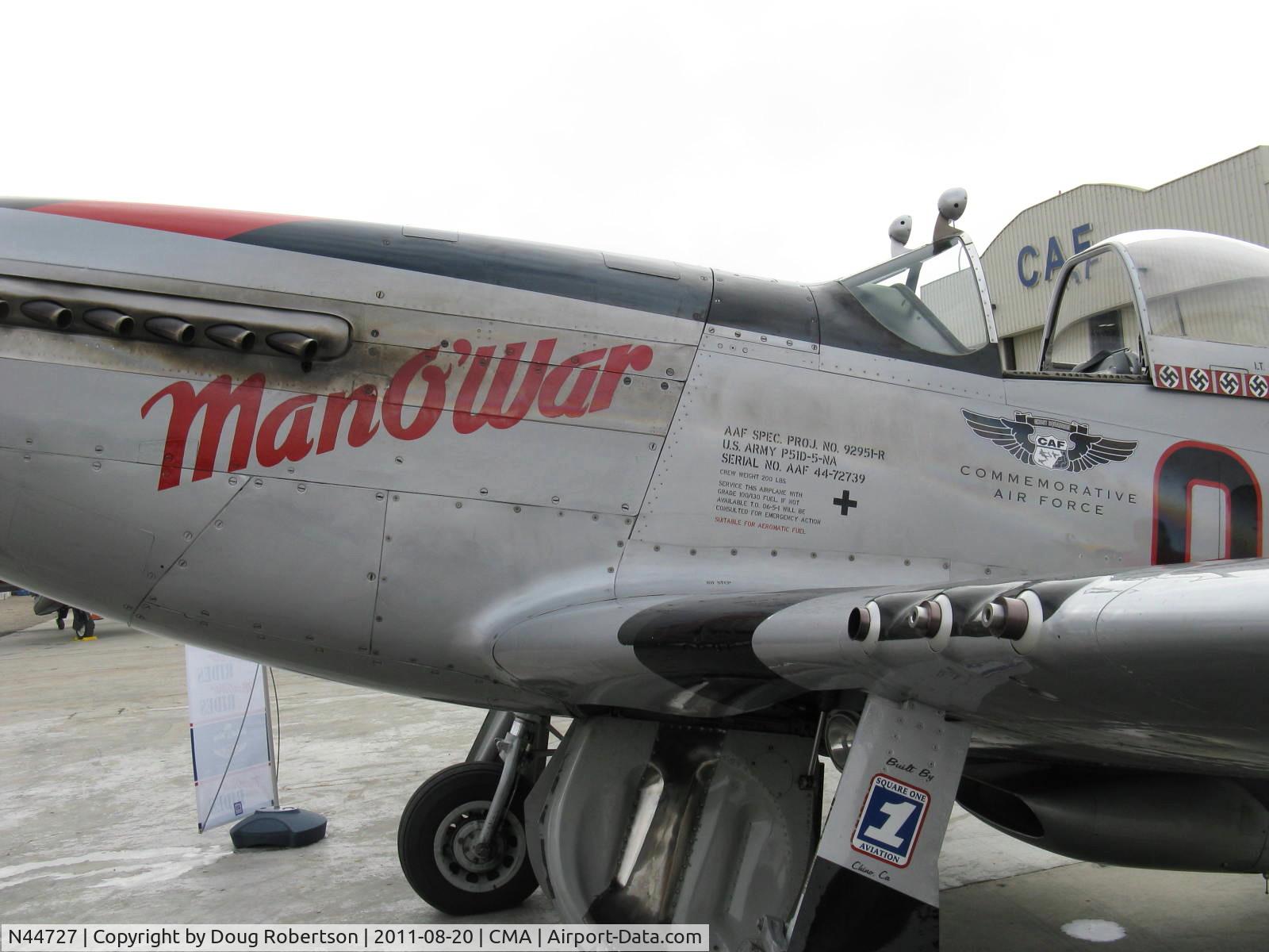 N44727, 1944 North American P-51D Mustang C/N 122-39198, 1944 North American/Aero Classics P-51D MUSTANG 'MAN-O'-WAR', Packard Rolls-Royce V-1650-7 MERLIN 1,695 Hp, data