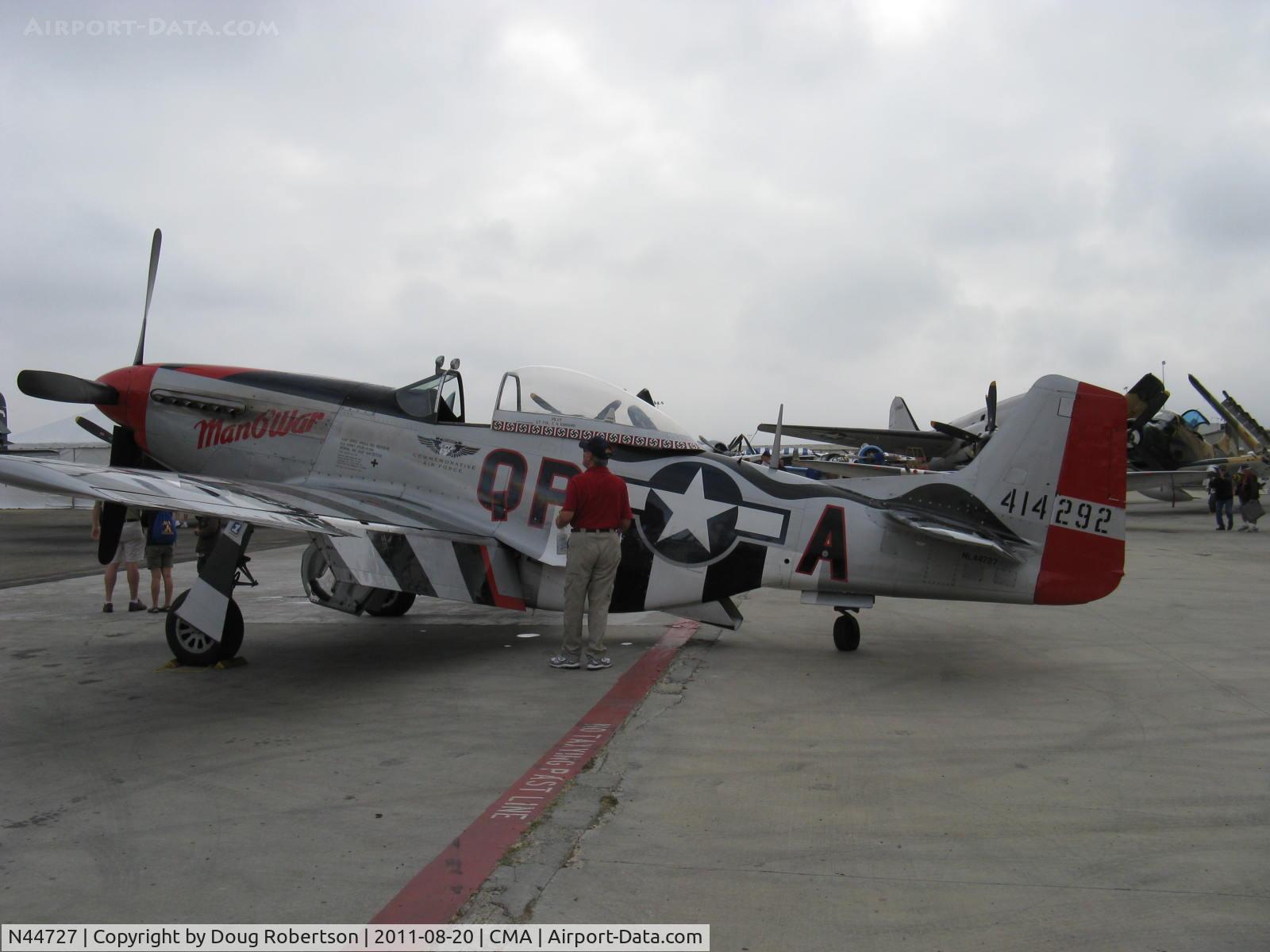 N44727, 1944 North American P-51D Mustang C/N 122-39198, 1944 North American/Aero Classics P-51D MUSTANG 'Man-O'-War', Packard Rolls-Royce V-1650 Merlin 1,695 Hp liquid-cooled, high altitude version