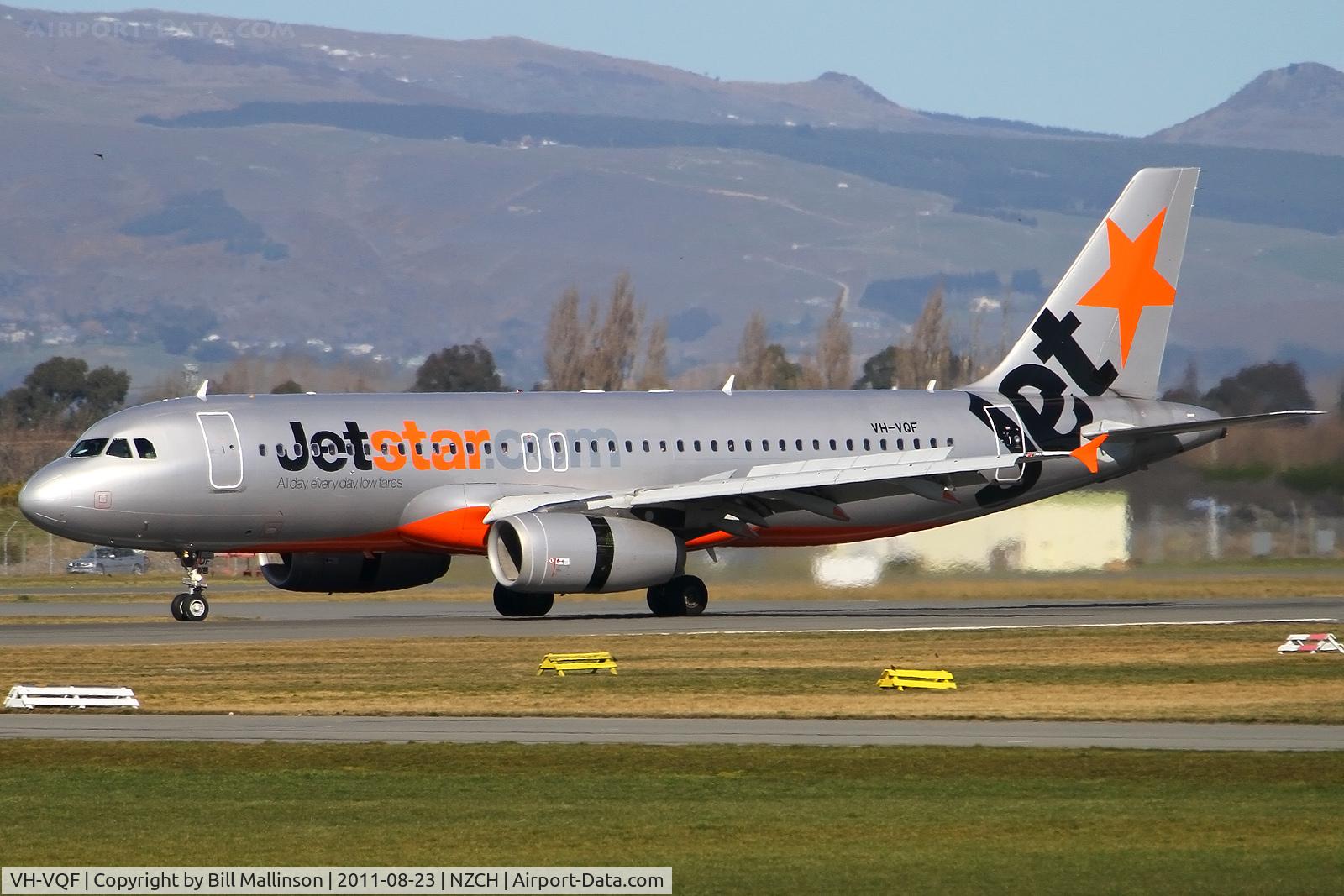 VH-VQF, 2008 Airbus A320-232 C/N 3474, down onto 02
