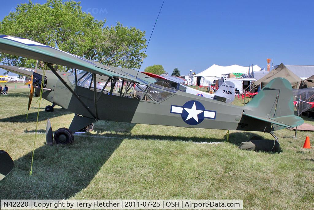 N42220, 1945 Piper J3C-65 Cub Cub C/N 14470, 1945 Piper J3C-65, c/n: 14470 at 2011 Oshkosh