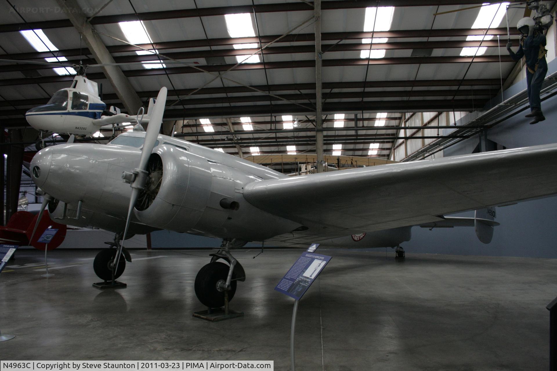 N4963C, 1934 Lockheed 10A Electra C/N 1011, Taken at Pima Air and Space Museum, in March 2011 whilst on an Aeroprint Aviation tour