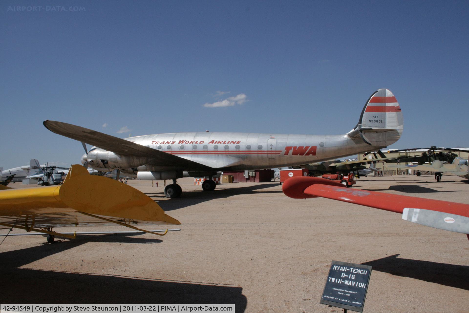 42-94549, 1943 Lockheed C-69-1-LO/ l-049 Constellation C/N 049-1970, Taken at Pima Air and Space Museum, in March 2011 whilst on an Aeroprint Aviation tour