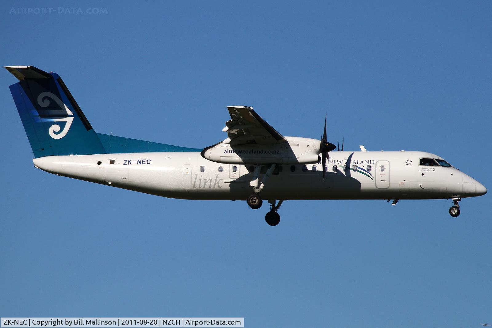 ZK-NEC, 2005 De Havilland Canada DHC-8-311Q Dash 8 C/N 616, finals to 20