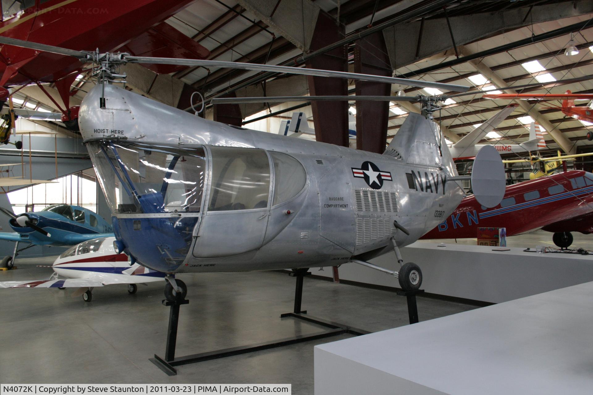 N4072K, 1953 McCulloch HUM-1 C/N 133817, Taken at Pima Air and Space Museum, in March 2011 whilst on an Aeroprint Aviation tour