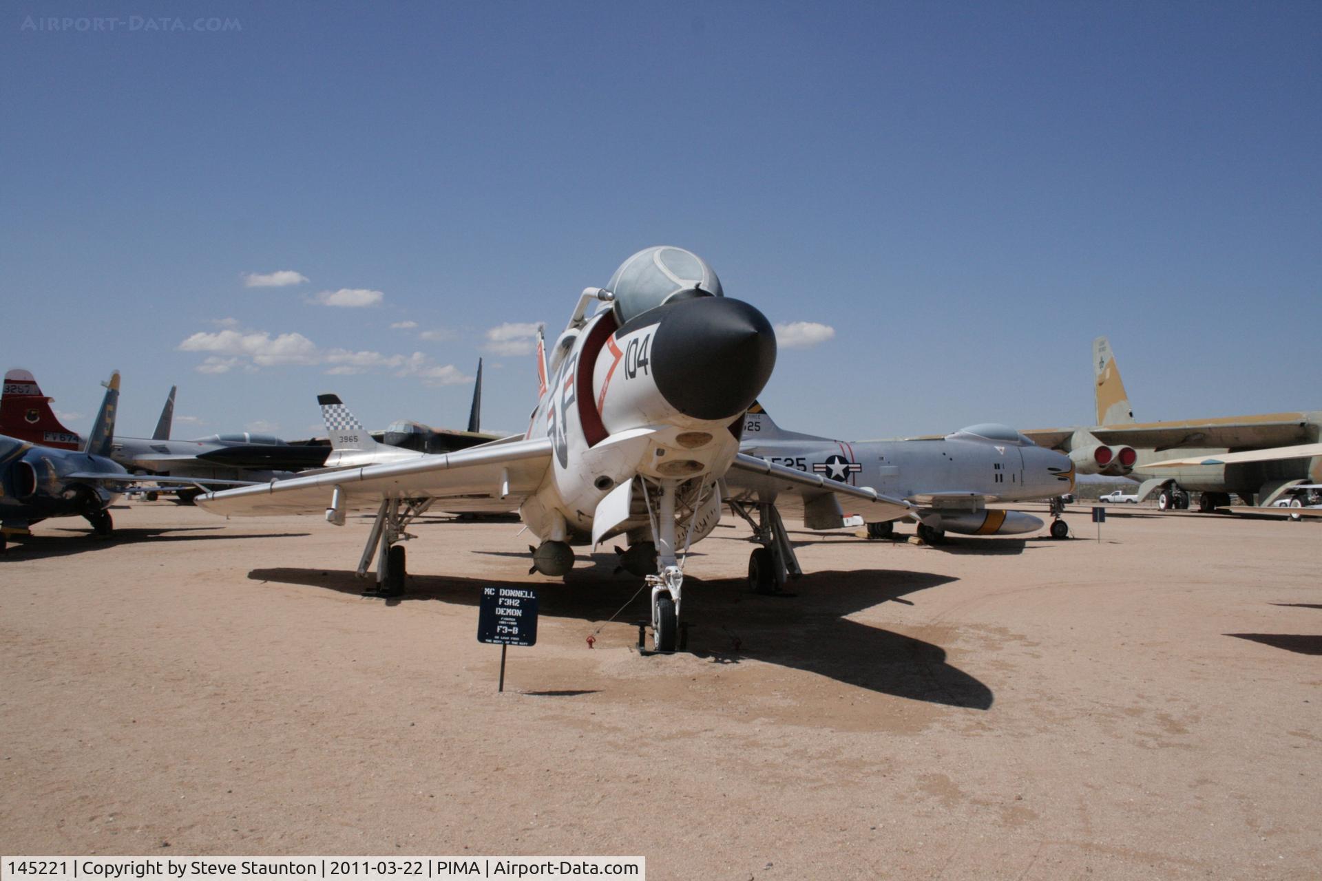 145221, McDonnell F-3B Demon C/N 390, Taken at Pima Air and Space Museum, in March 2011 whilst on an Aeroprint Aviation tour