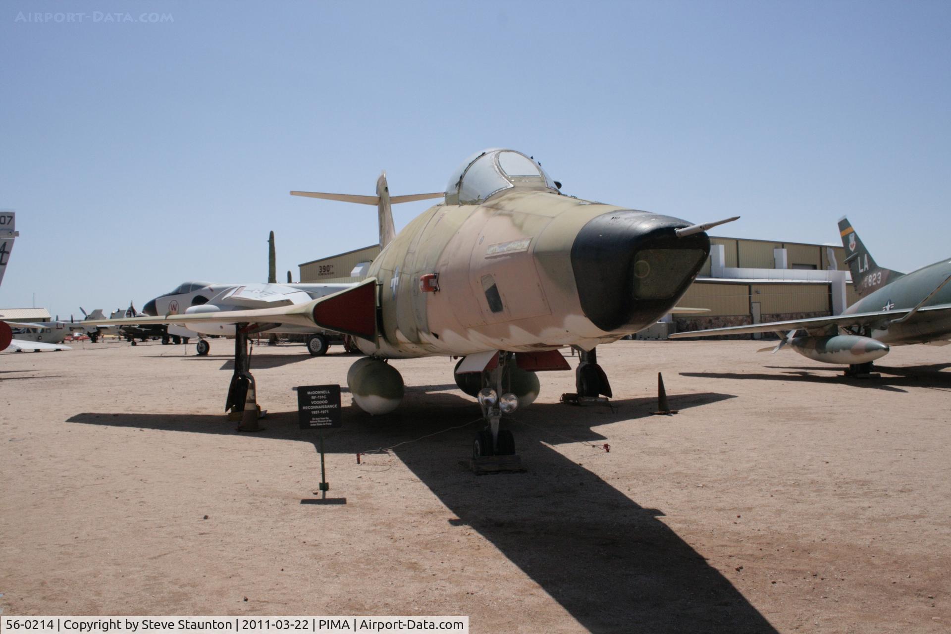 56-0214, 1956 McDonnell RF-101C Voodoo C/N 230, Taken at Pima Air and Space Museum, in March 2011 whilst on an Aeroprint Aviation tour