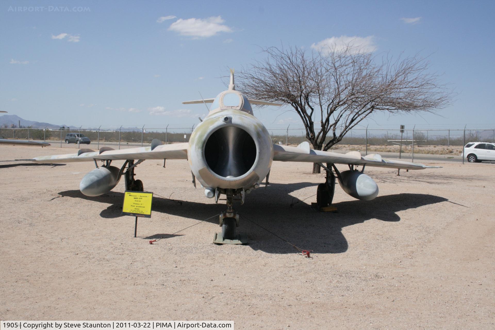 1905, Mikoyan-Gurevich MiG-17F C/N 101905, Taken at Pima Air and Space Museum, in March 2011 whilst on an Aeroprint Aviation tour