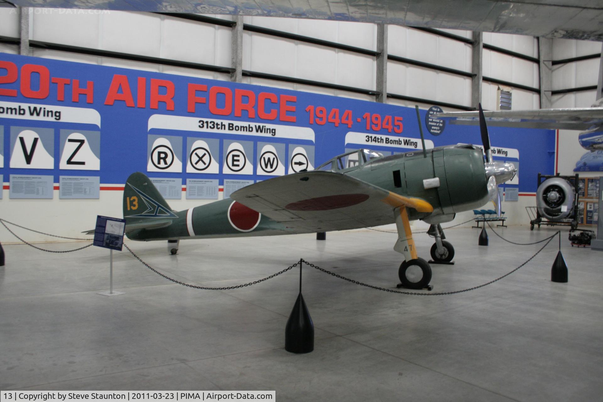 13, Nakajima Ki-43-IIb Hayabusa C/N Not found 13, Taken at Pima Air and Space Museum, in March 2011 whilst on an Aeroprint Aviation tour