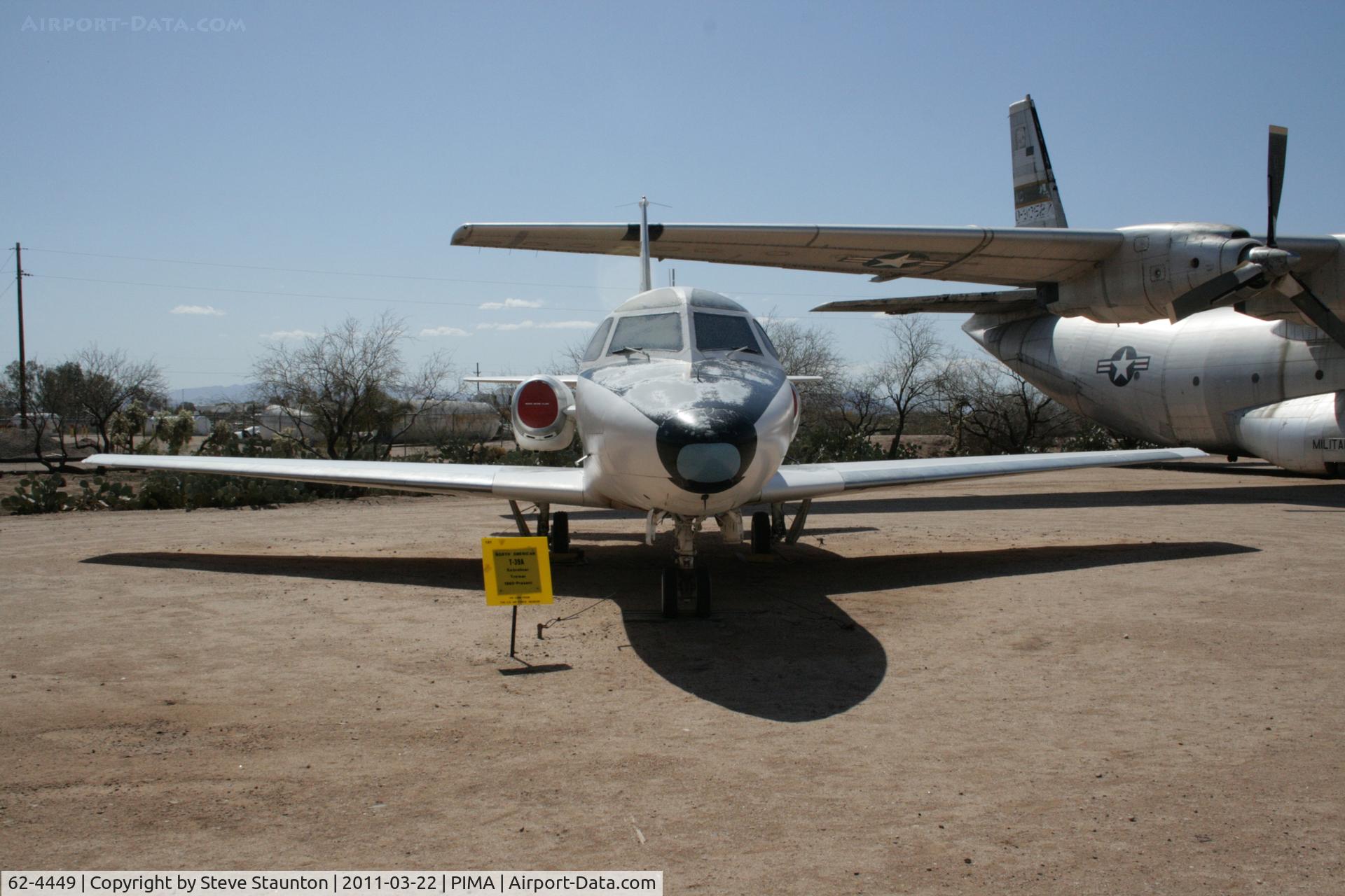 62-4449, 1962 North American CT-39A Sabreliner C/N 276-2, Taken at Pima Air and Space Museum, in March 2011 whilst on an Aeroprint Aviation tour