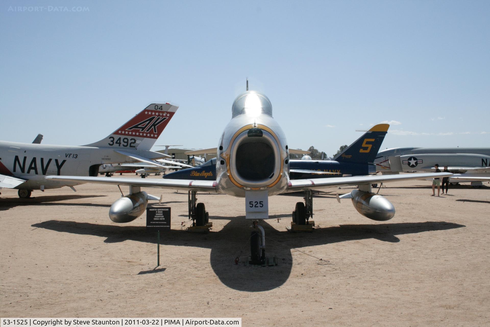 53-1525, 1953 North American F-86H Sabre C/N 203-297, Taken at Pima Air and Space Museum, in March 2011 whilst on an Aeroprint Aviation tour