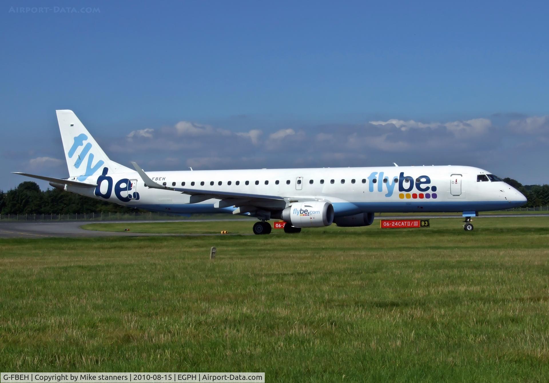 G-FBEH, 2007 Embraer 195LR (ERJ-190-200LR) C/N 19000128, Flybe E190 Arrives at EDI