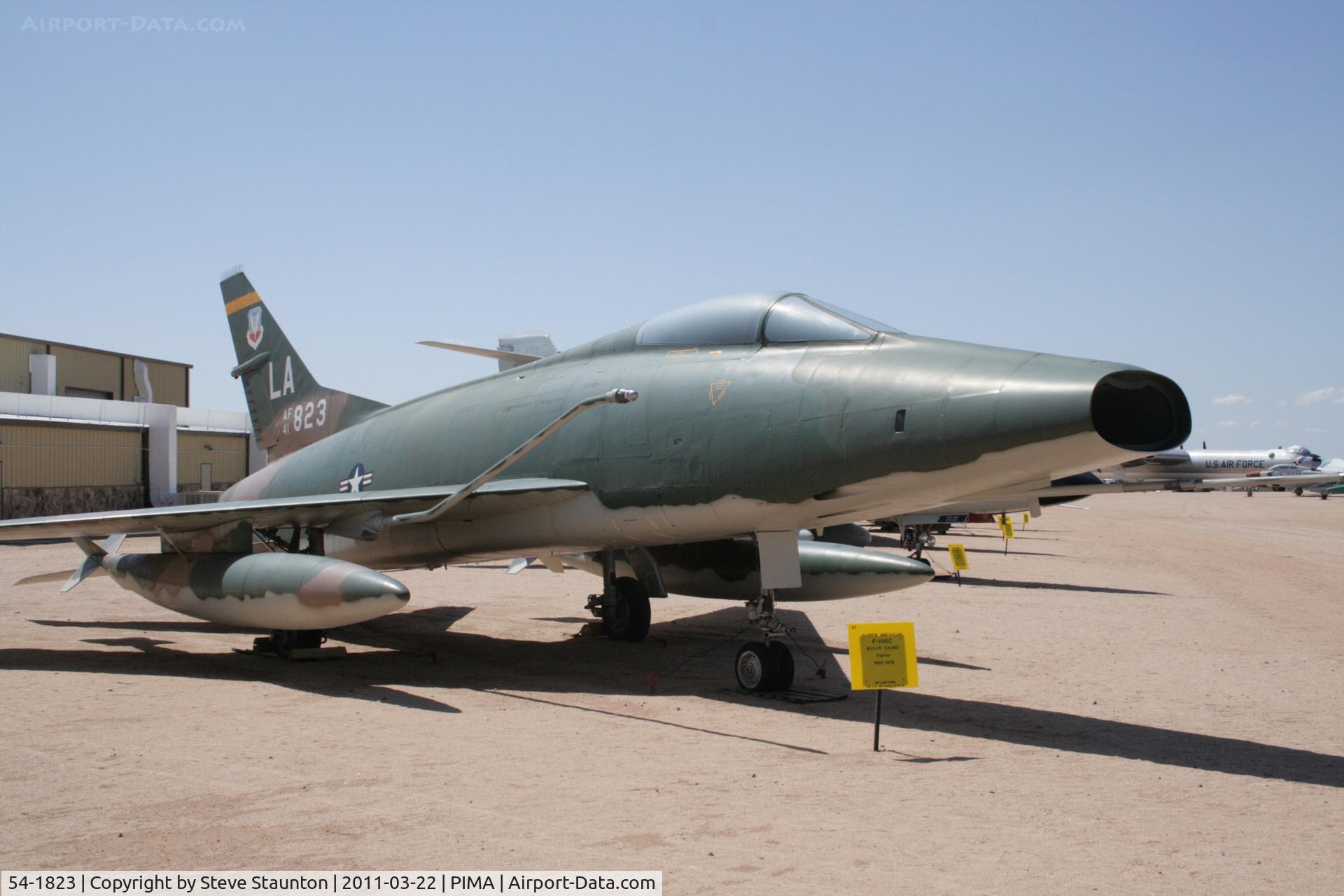 54-1823, 1954 North American F-100C Super Sabre C/N 217-84, Taken at Pima Air and Space Museum, in March 2011 whilst on an Aeroprint Aviation tour