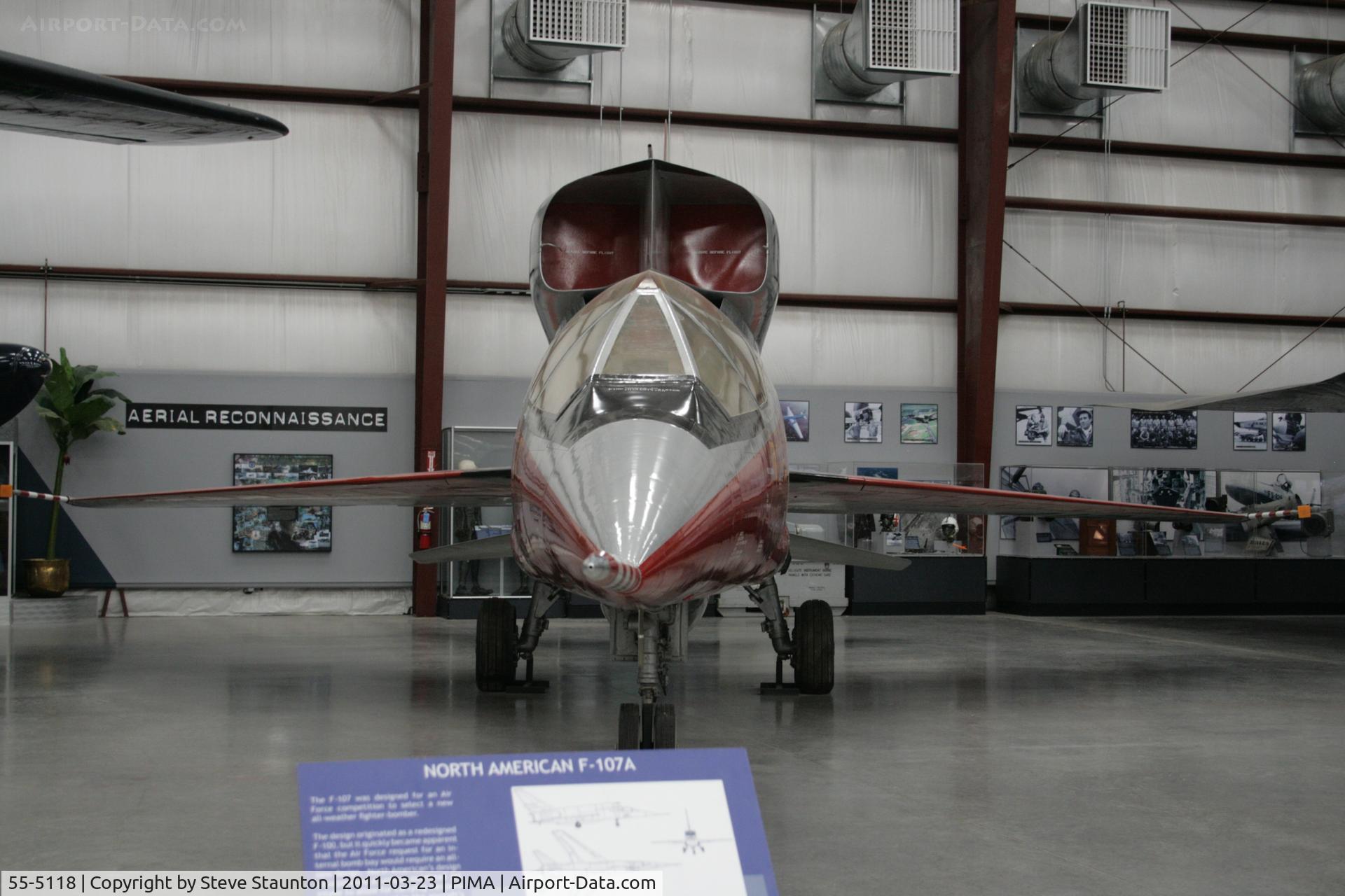 55-5118, 1955 North American F-107A C/N 212-1, Taken at Pima Air and Space Museum, in March 2011 whilst on an Aeroprint Aviation tour