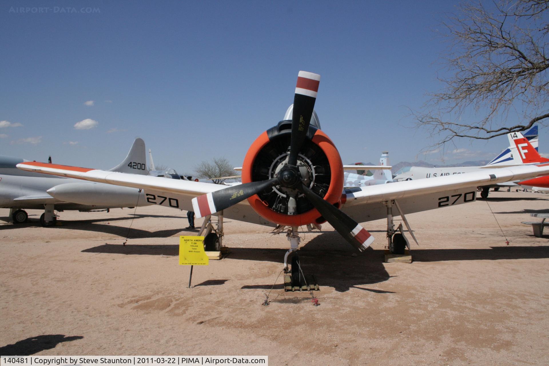 140481, North American T-28C Trojan Trojan C/N 226-58, Taken at Pima Air and Space Museum, in March 2011 whilst on an Aeroprint Aviation tour