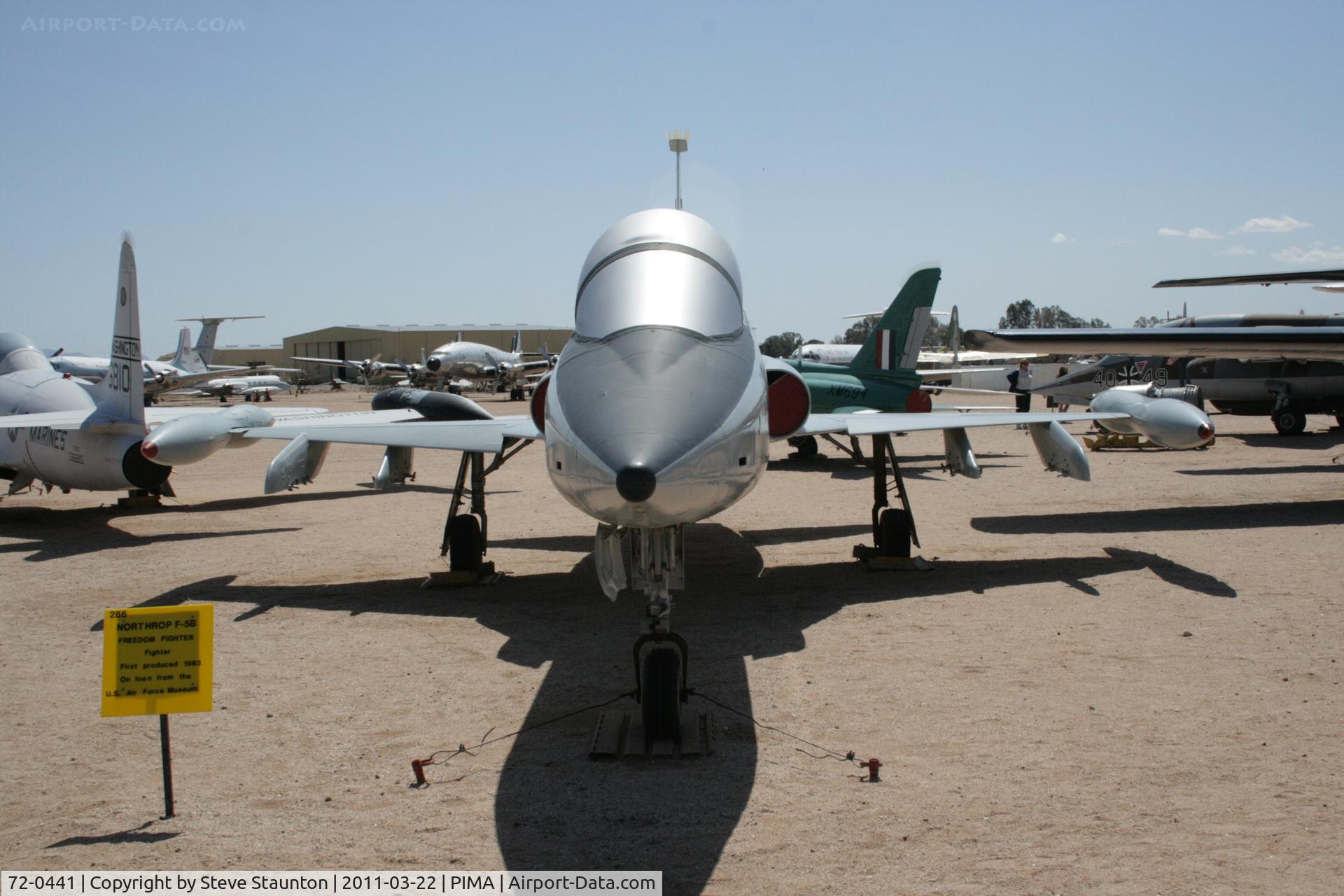 72-0441, Northrop GF-5B Freedom Fighter C/N N.8092, Taken at Pima Air and Space Museum, in March 2011 whilst on an Aeroprint Aviation tour