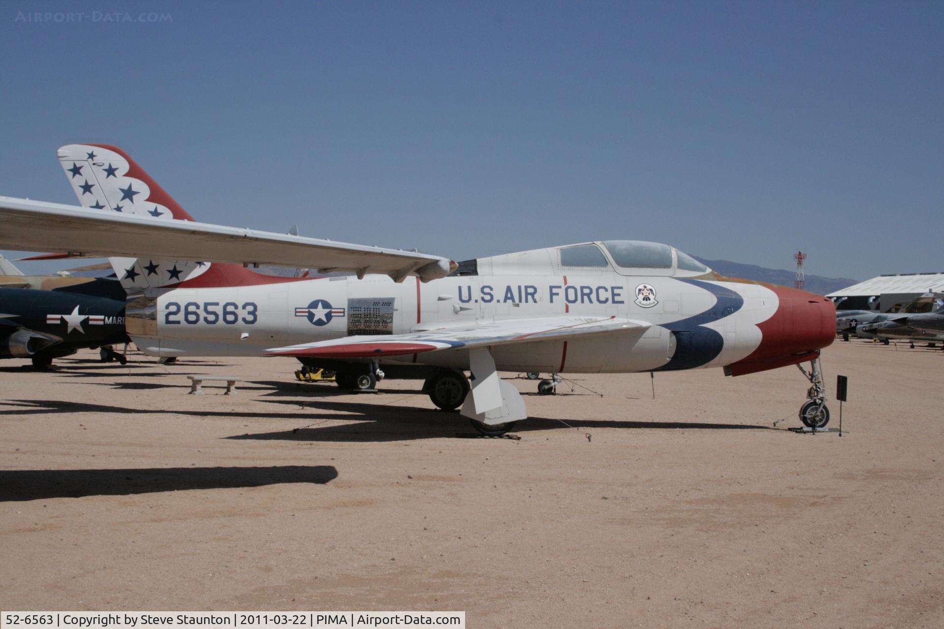 52-6563, Republic F-84F Thunderstreak C/N Not found 52-6563, Taken at Pima Air and Space Museum, in March 2011 whilst on an Aeroprint Aviation tour