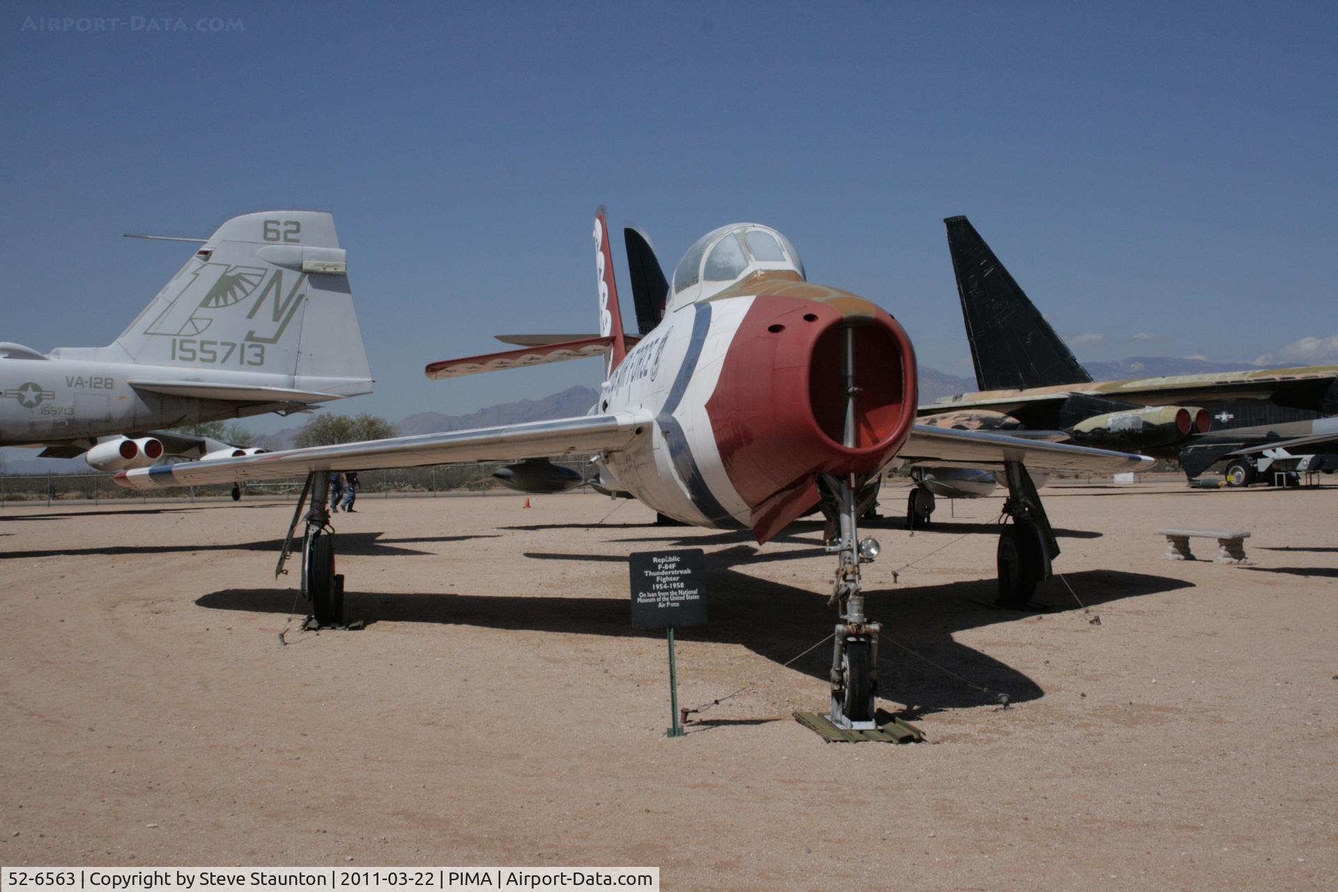 52-6563, Republic F-84F Thunderstreak C/N Not found 52-6563, Taken at Pima Air and Space Museum, in March 2011 whilst on an Aeroprint Aviation tour