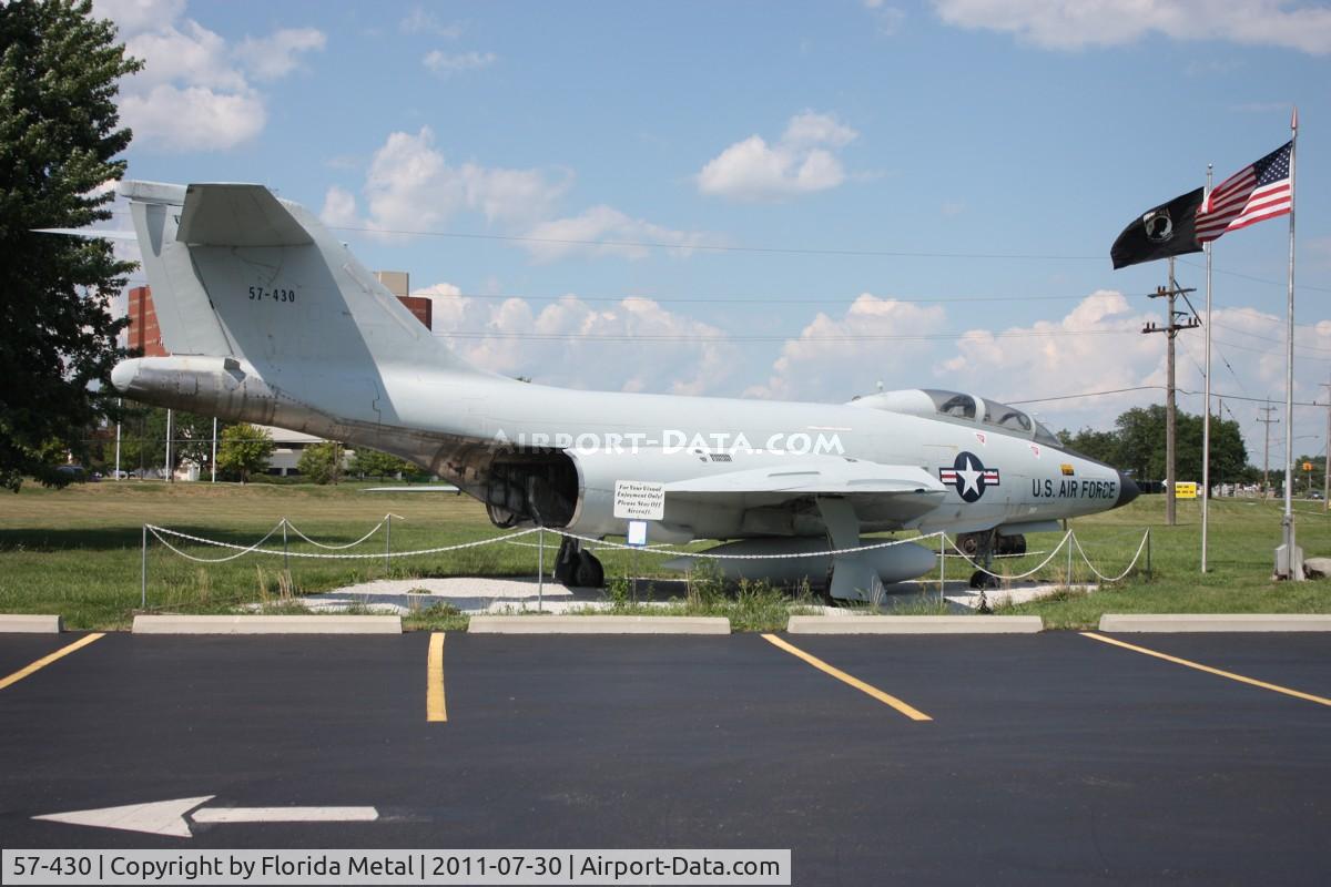57-430, 1957 McDonnell RF-101B Voodoo C/N 608, RF-101B in front of American Legion on Gratiot Ave. Mt. Clemens MI