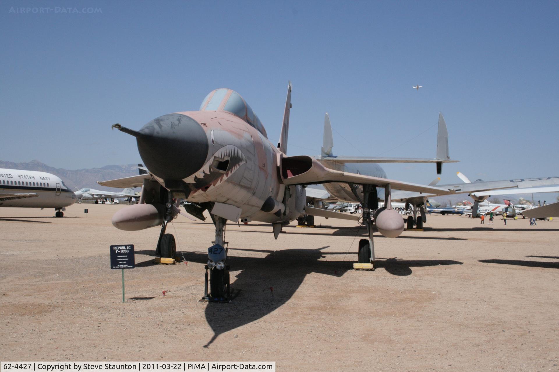 62-4427, Republic F-105G Thunderchief C/N F16, Taken at Pima Air and Space Museum, in March 2011 whilst on an Aeroprint Aviation tour
