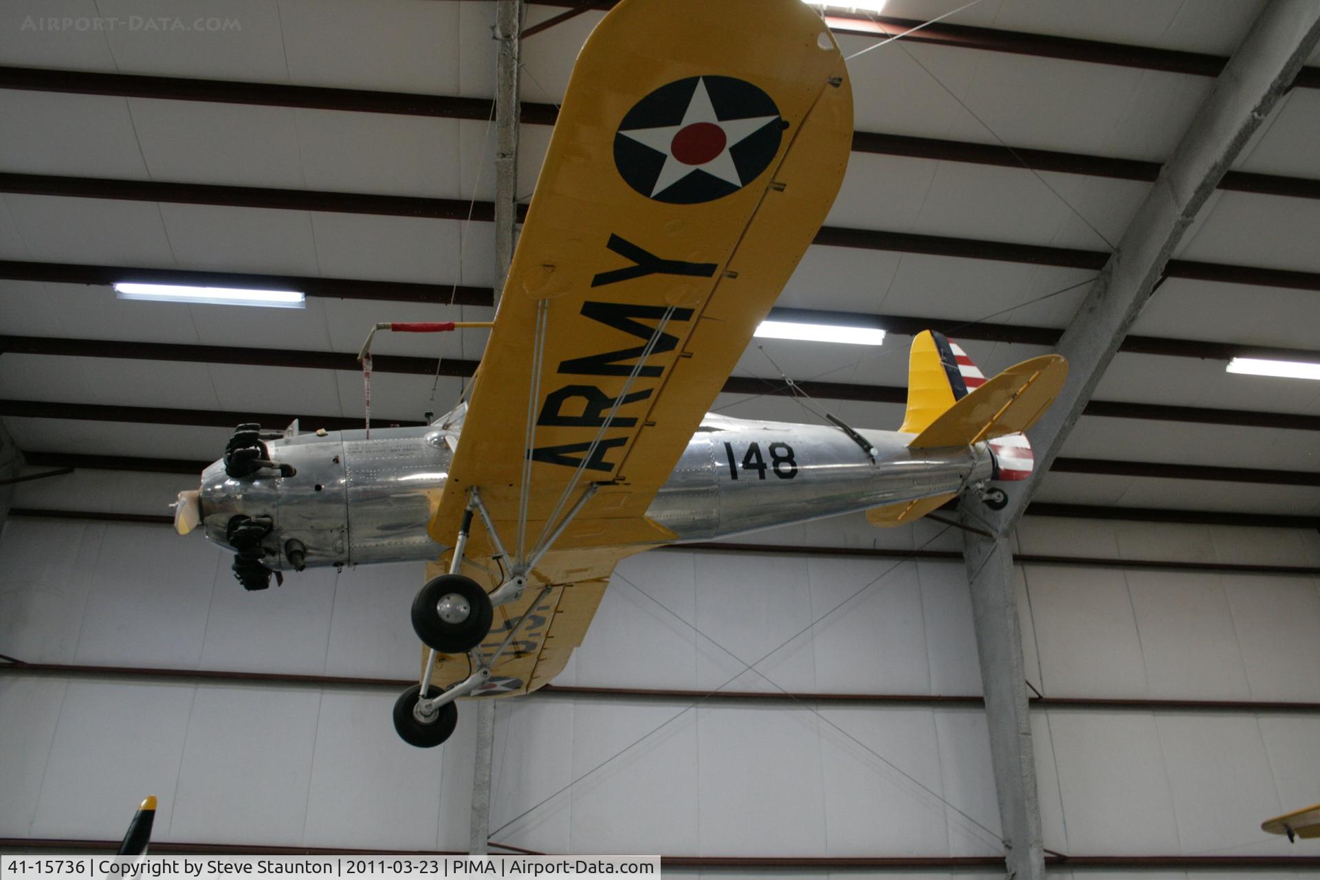 41-15736, 1941 Ryan PT-22 Recruit (ST3KR) C/N 1765, Taken at Pima Air and Space Museum, in March 2011 whilst on an Aeroprint Aviation tour
