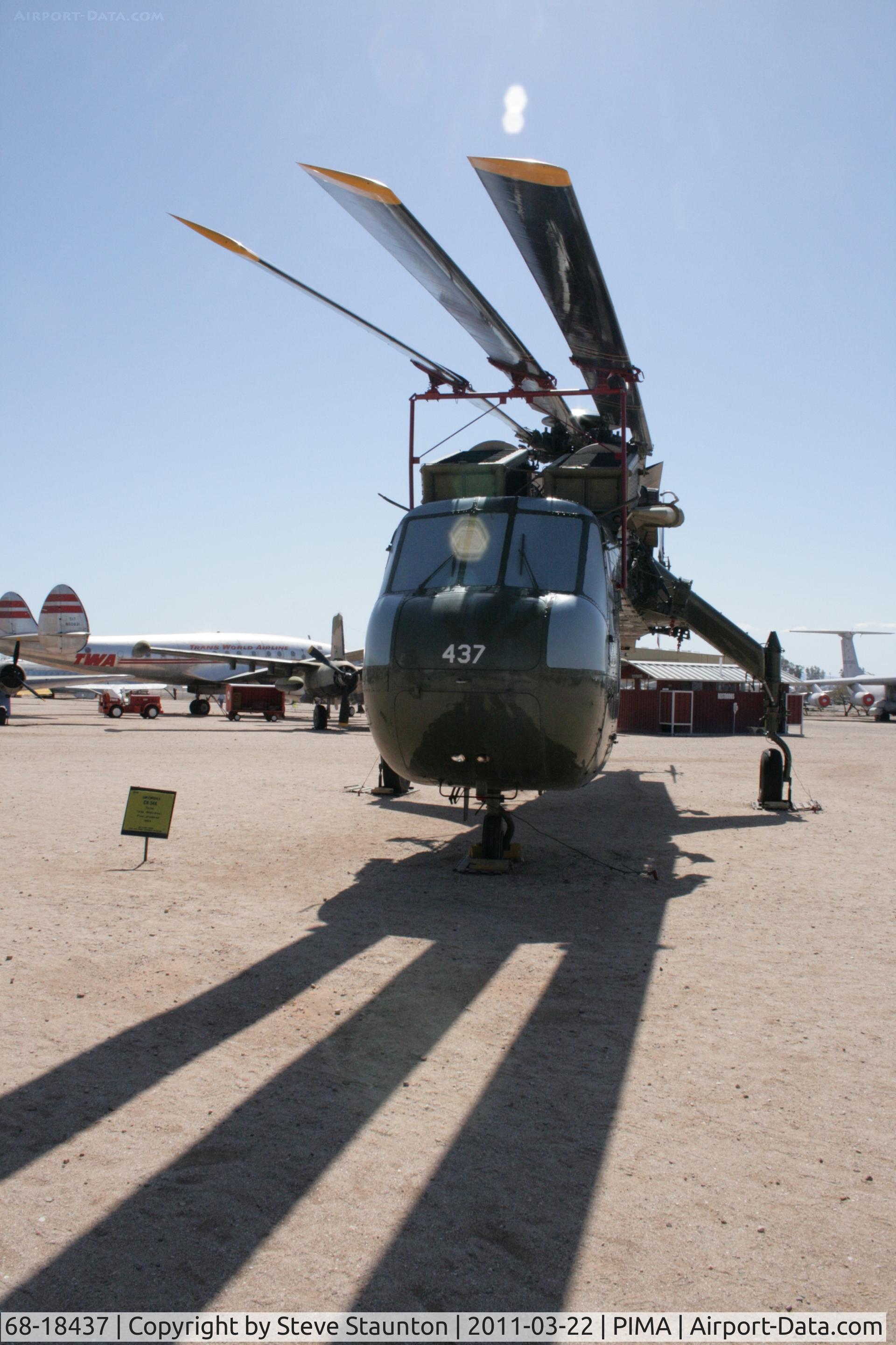 68-18437, 1968 Sikorsky CH-54A Tarhe C/N 64.039, Taken at Pima Air and Space Museum, in March 2011 whilst on an Aeroprint Aviation tour