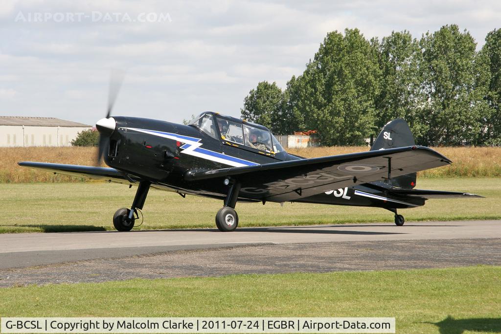 G-BCSL, 1951 De Havilland DHC-1 Chipmunk 22 C/N C1/0524, De Havilland DHC-1 Chipmunk at Breighton Airfield's Wings & Wheels Weekend, July 2011.