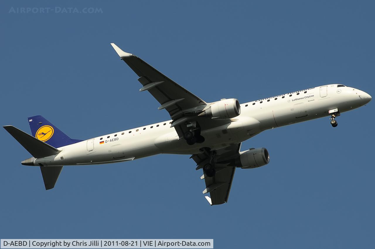 D-AEBD, 2009 Embraer 195LR (ERJ-190-200LR) C/N 19000324, Lufthansa CityLine
