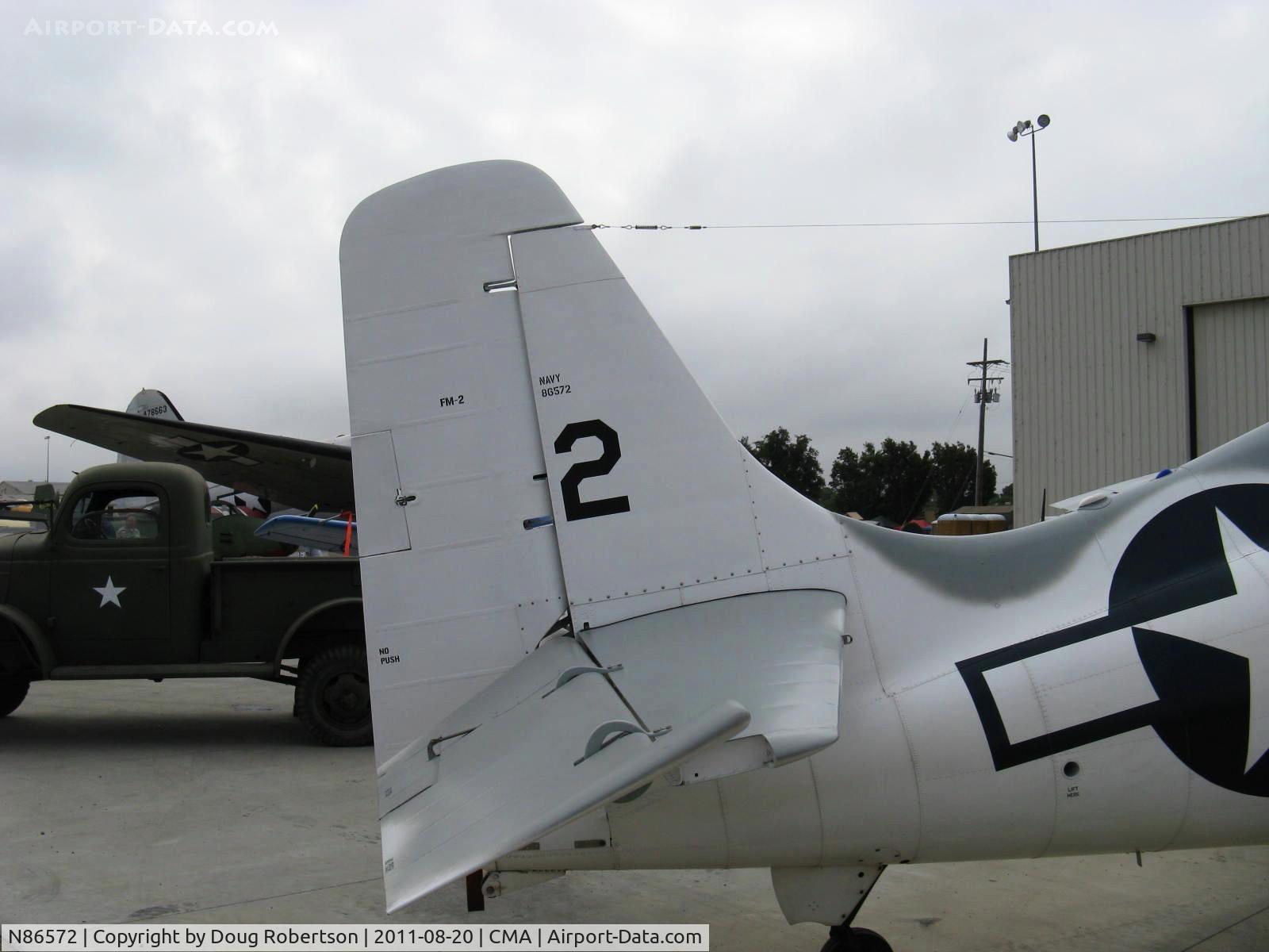 N86572, General Motors (Grumman) FM-2 Wildcat C/N 5626, General Motors FM-2 (Grumman F4F) WILDCAT, Wright R1820-56 9 cylinder 1,350 Hp, non-retractable tail wheel