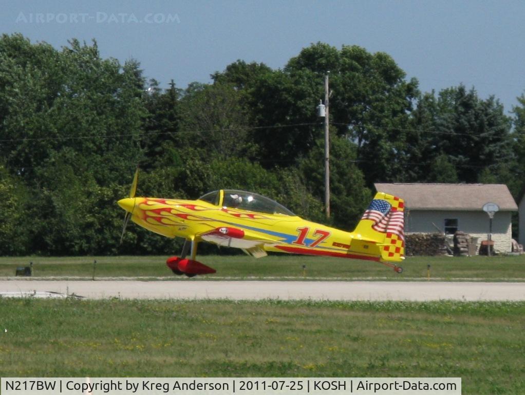 N217BW, 2005 Vans RV-8 C/N 81217, Unknown Vans RV taking off at EAA AirVenture 2011. Help on identifying this aircraft would be great.