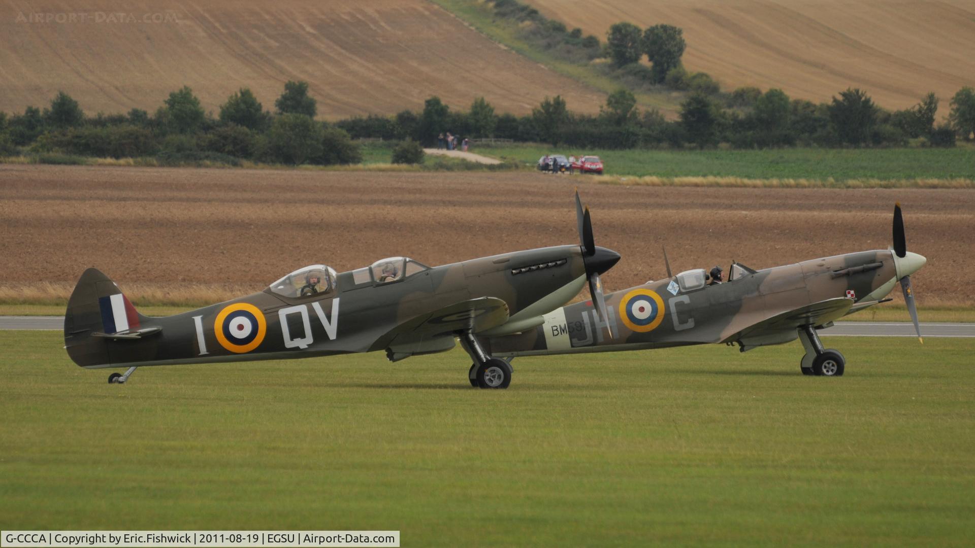 G-CCCA, 1944 Supermarine 509 Spitfire TR.IXc C/N CBAF.9590, 5. G-CCCA and G-MKVB at the American Air Day, Duxford (August,2011)