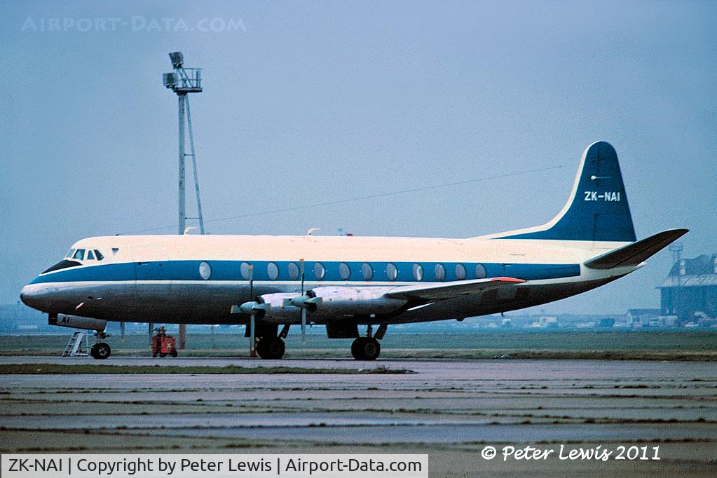 ZK-NAI, 1957 Vickers Viscount 804 C/N 248, after sale from NZ National Airways Corp., Wellington 1975