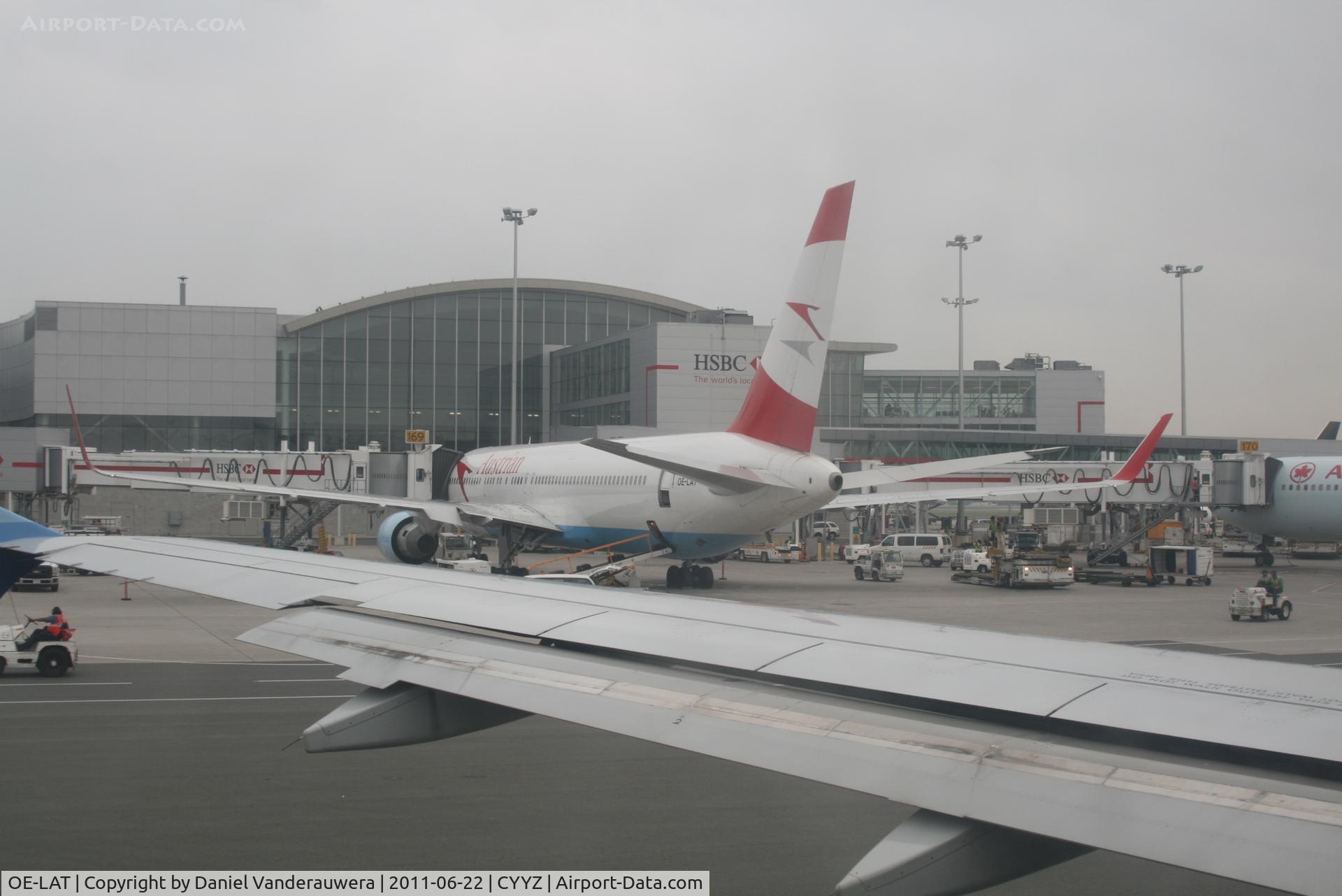 OE-LAT, 1991 Boeing 767-31A C/N 25273, At the gate  -  Flight OS072  YYZ-VIE