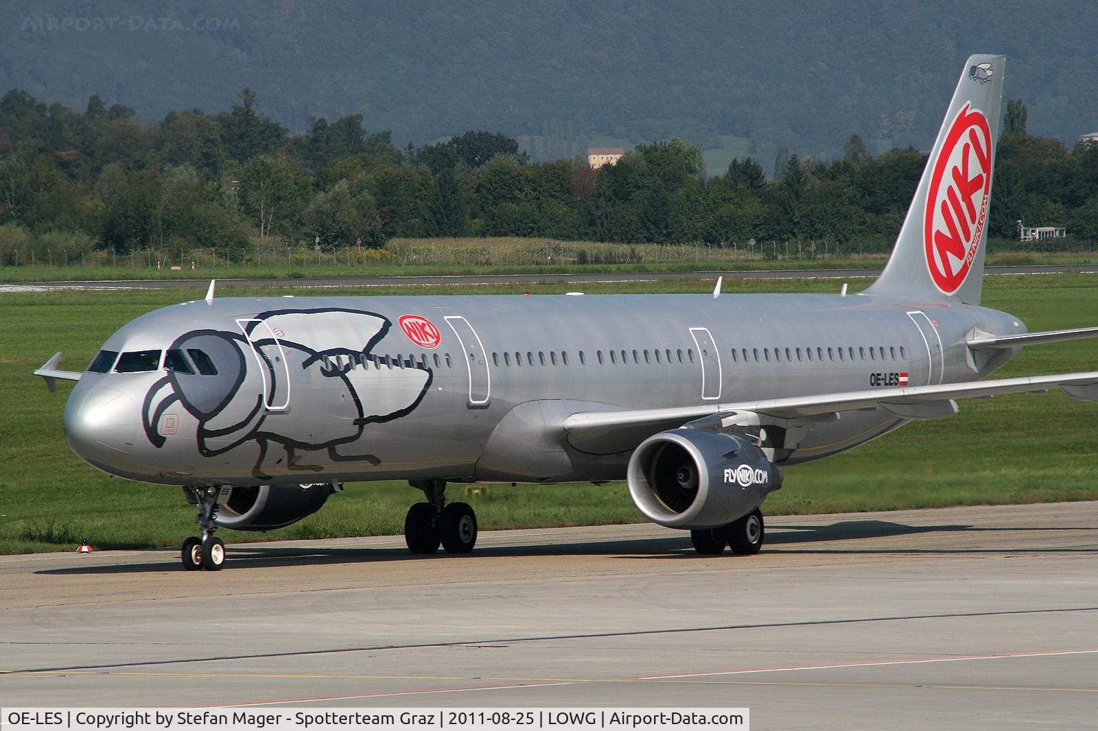 OE-LES, 2008 Airbus A321-211 C/N 3504, Niki A321 at GRZ