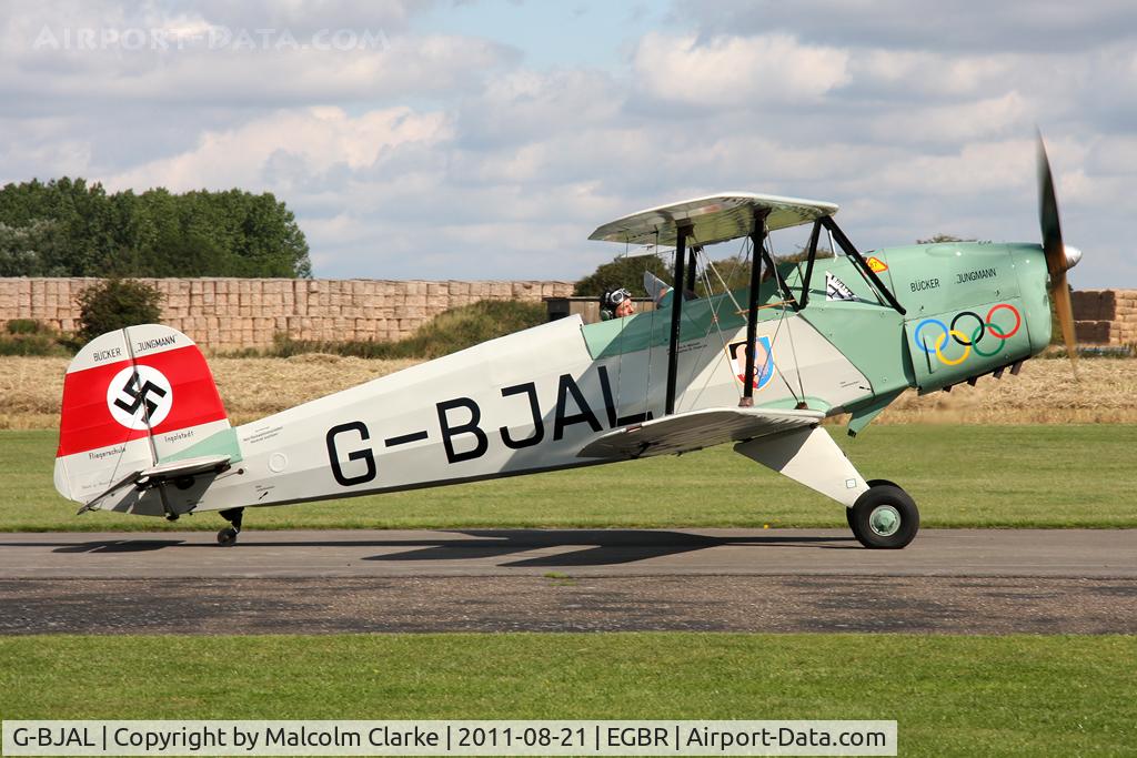 G-BJAL, 1957 Bucker 1-131E Jungmann C/N 1028, Casa 1-131E Srs 1000 Jungmann  at Breighton Airfield's Summer Fly-In, August 2011.