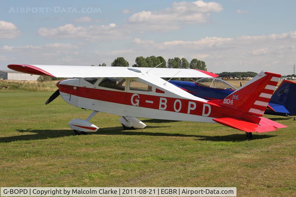 G-BOPD, 1974 Bede BD-4 C/N 632, Bede BD-4 at Breighton Airfield's Summer Fly-In, August 2011.