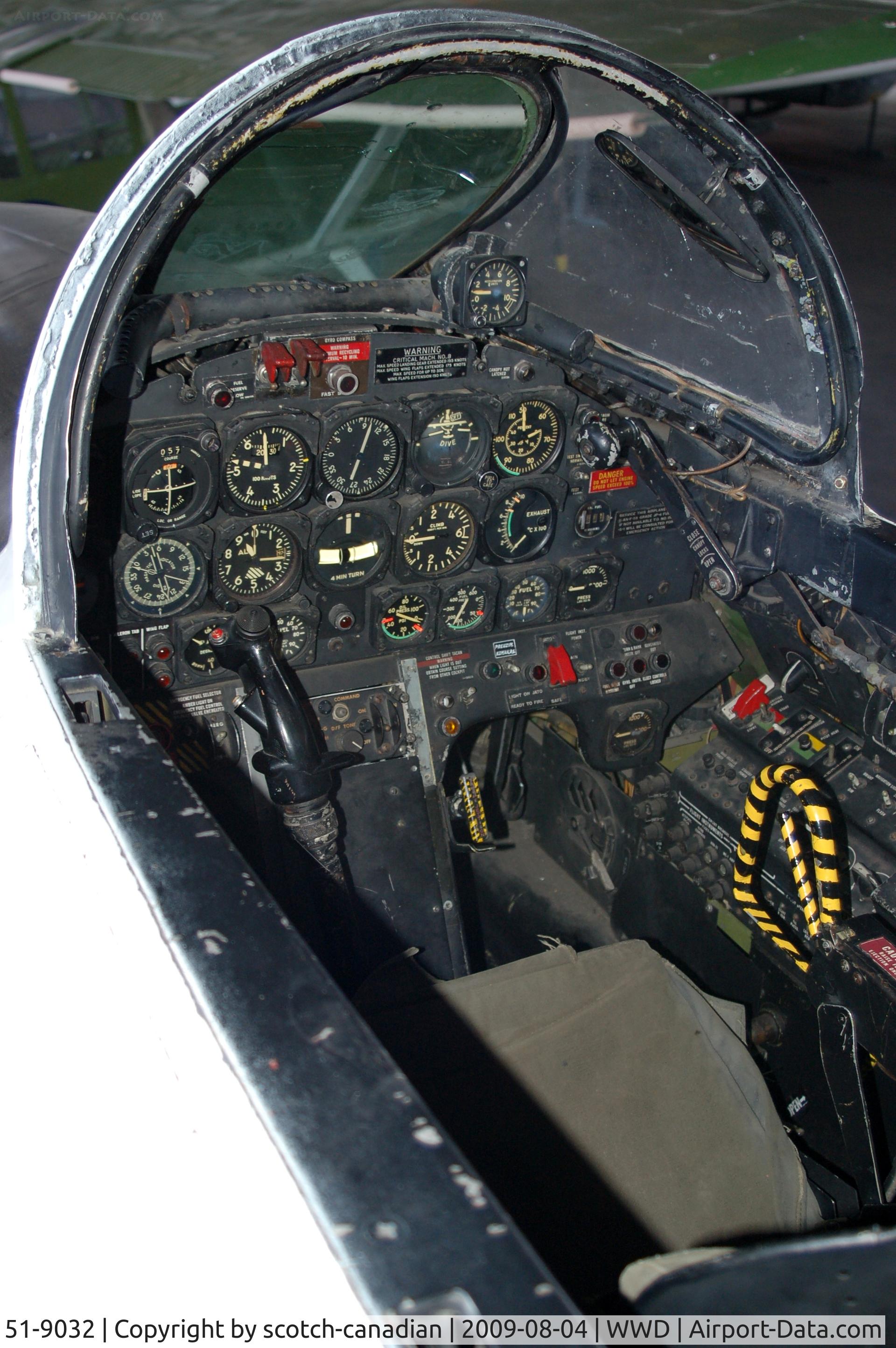 51-9032, 1951 Lockheed T-33A Shooting Star C/N 580-6816, Lockheed T-33 “Thunderbird” Cockpit at the Naval Air Station Wildwood Aviation Museum, Cape May County Airport, Wildwood, NJ